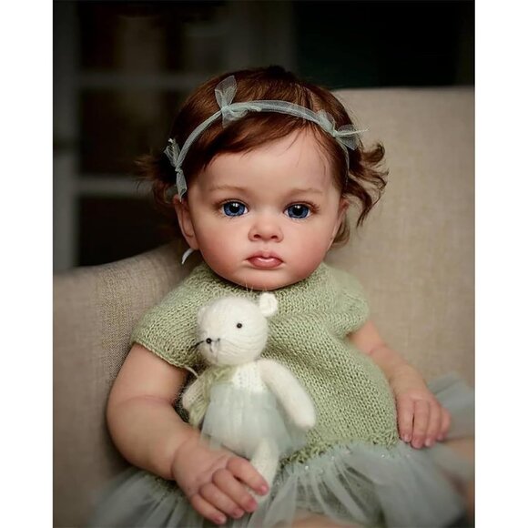 🆕22 inch Realistic Cloth Body Lifelike Reborn Dolls Girls Newborn Baby Dolls - Picture 3 of 4